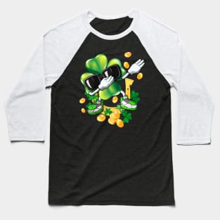 Dabbing Shamrock St Patricks Day Men Women Kids Baseball T-Shirt